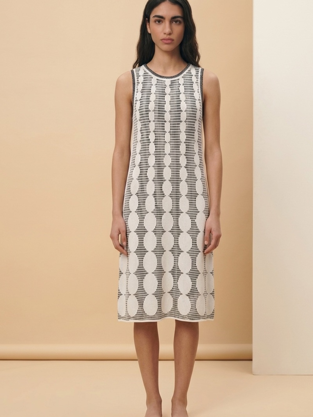 John + Jenn Geometric Knit A-Line Dress